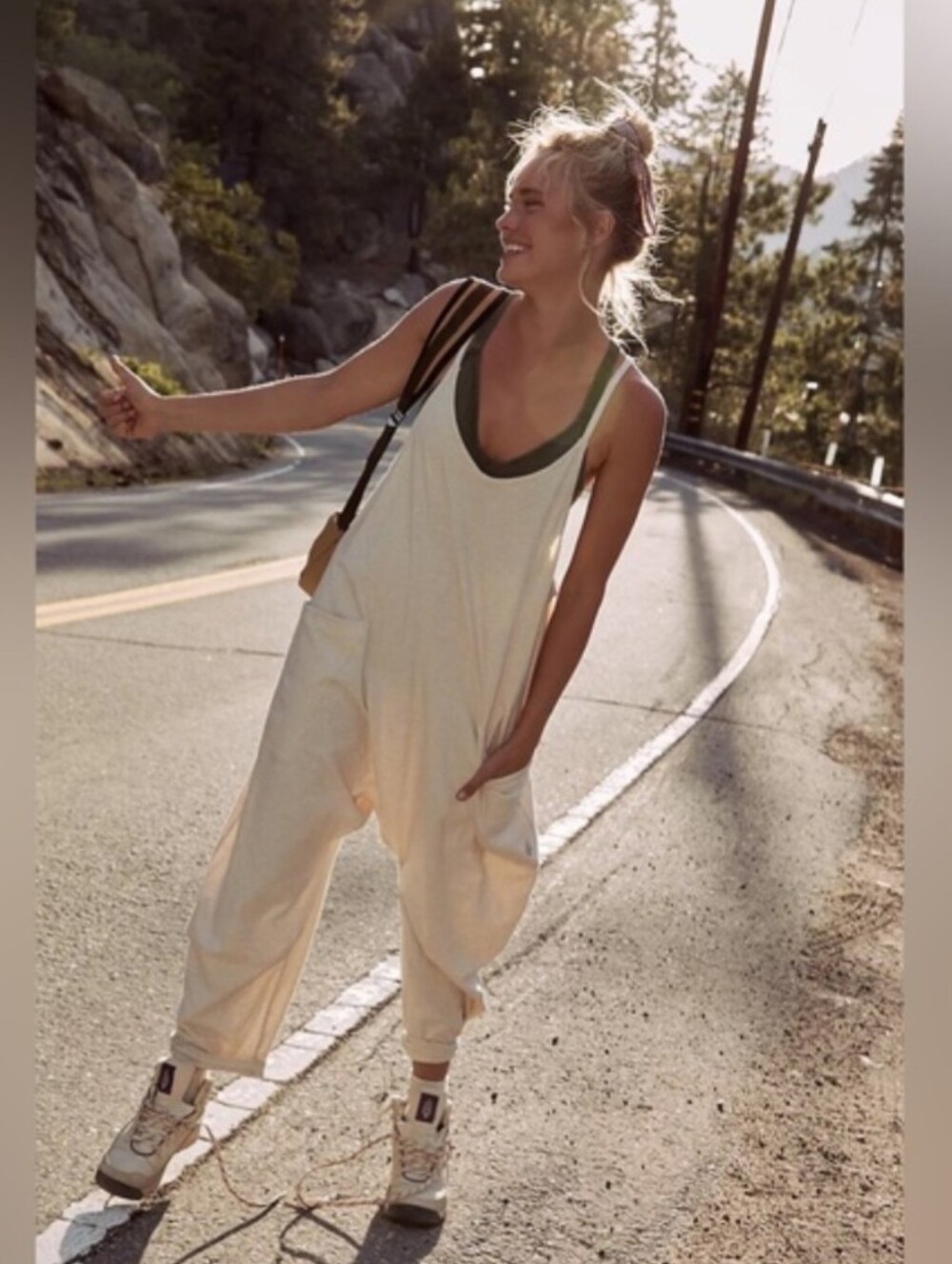 FREE PEOPLE HOT SHOT ONESIE - OATMEAL HEATHER